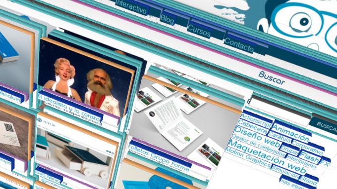 Estructura de una web en 3D vista en Firefox